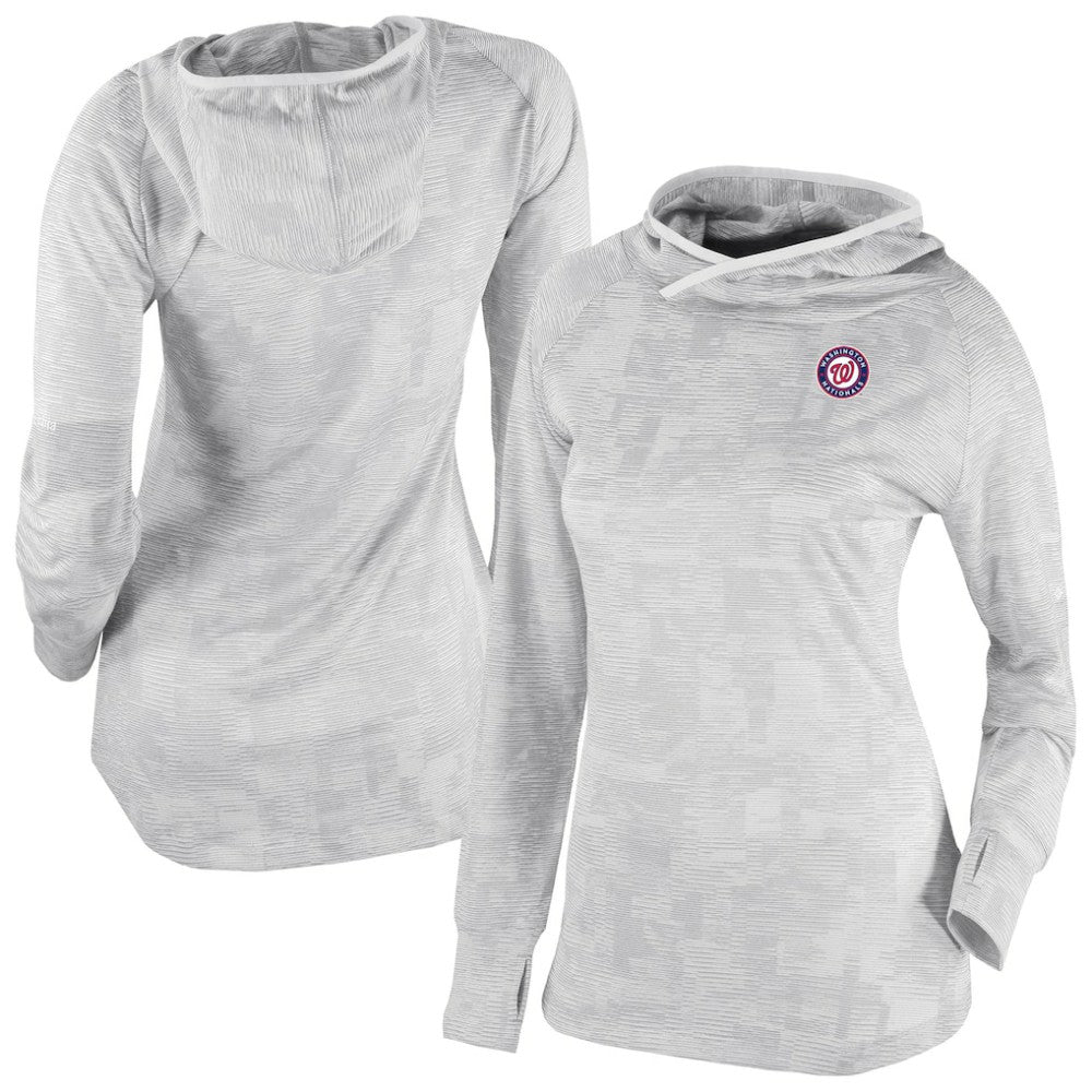 Washington Nationals Women's Omni-Wick Sunday Ball Raglan Pullover Hoodie - White | Columbia