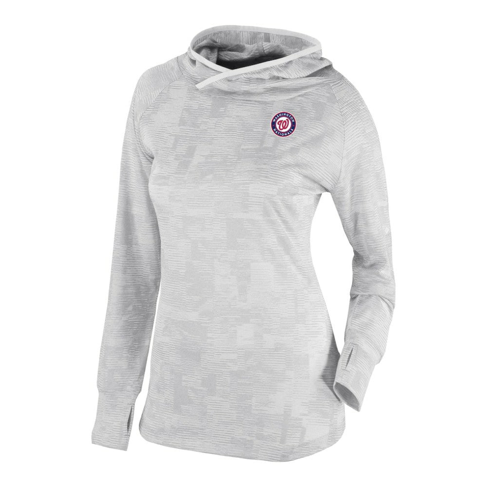 Washington Nationals Women's Omni-Wick Sunday Ball Raglan Pullover Hoodie - White | Columbia