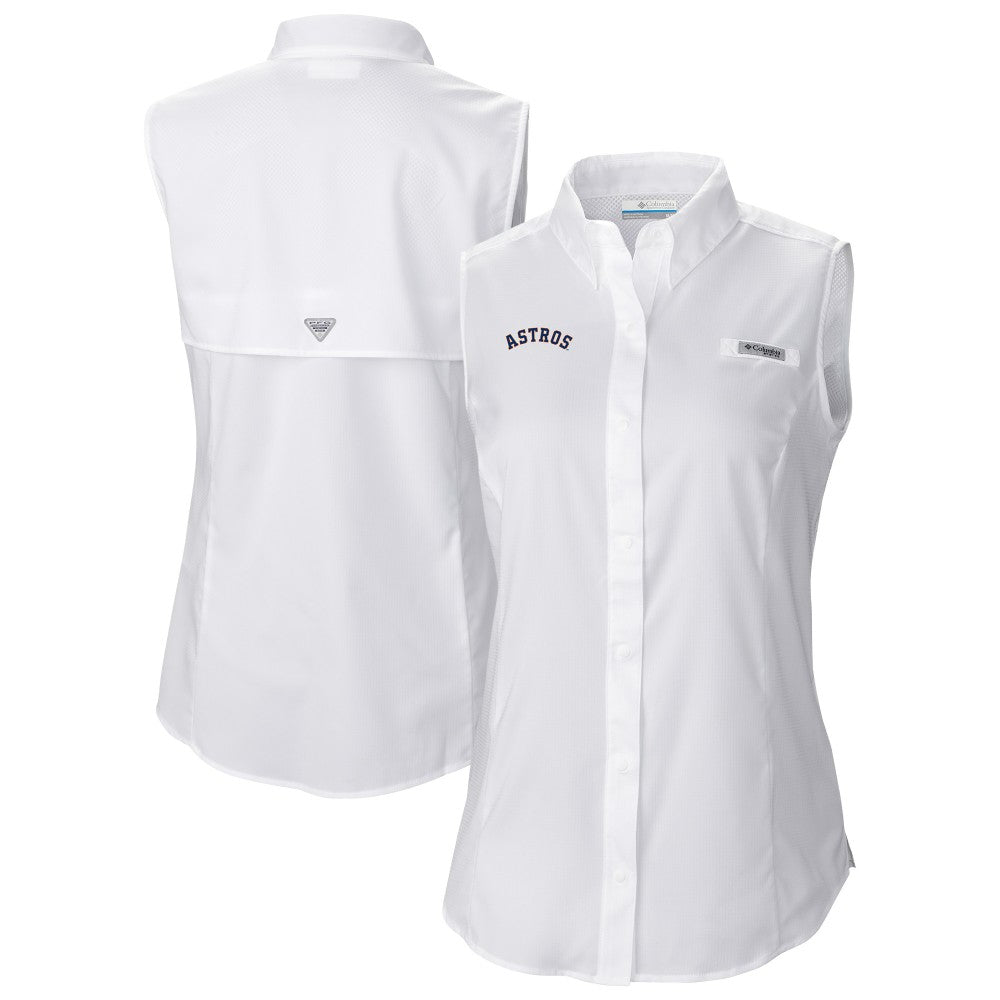 Houston Astros Women's Tamiami Sleeveless Shirt - White | Columbia