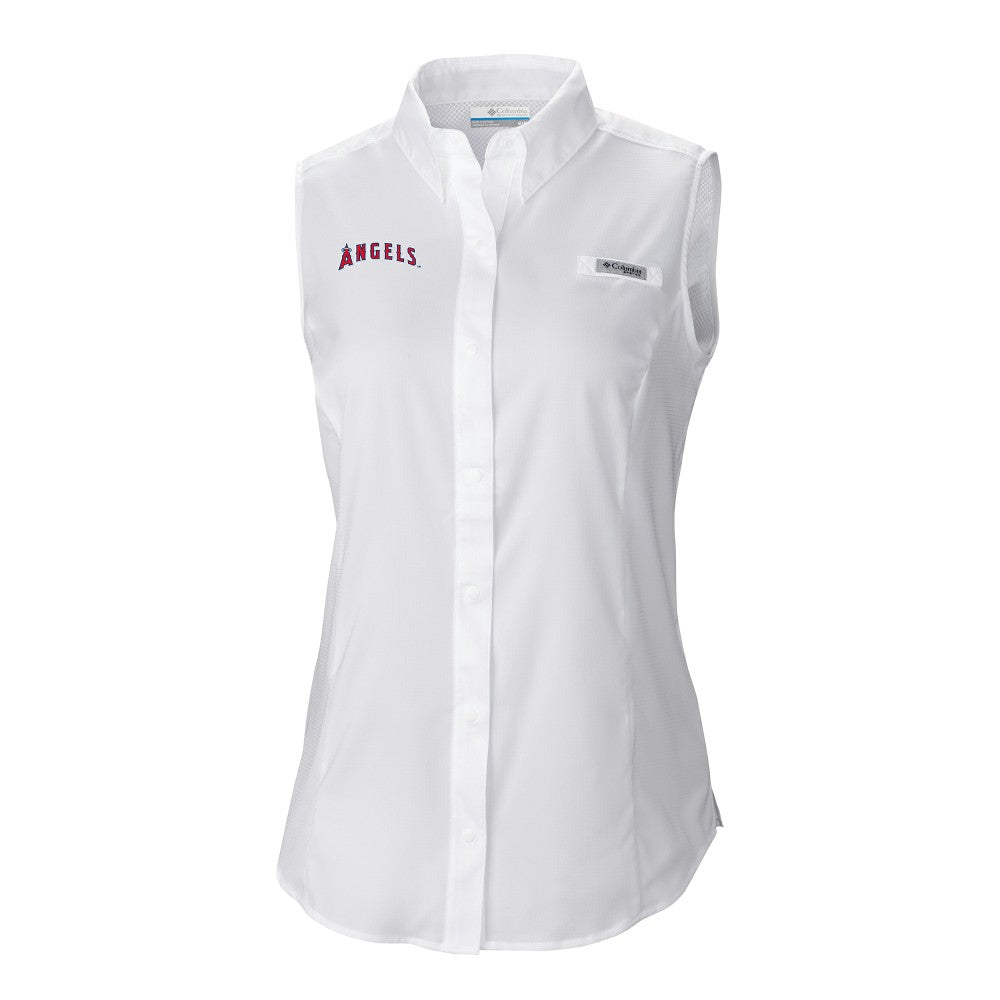 Los Angeles Angels Women's Tamiami Sleeveless Shirt - White | Columbia