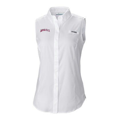 Los Angeles Angels Women's Tamiami Sleeveless Shirt - White | Columbia