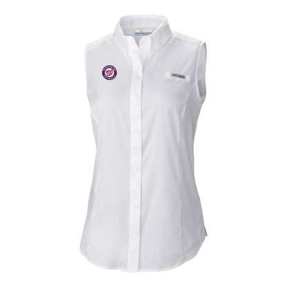 Washington Nationals Women's Tamiami Sleeveless Shirt - White | Columbia