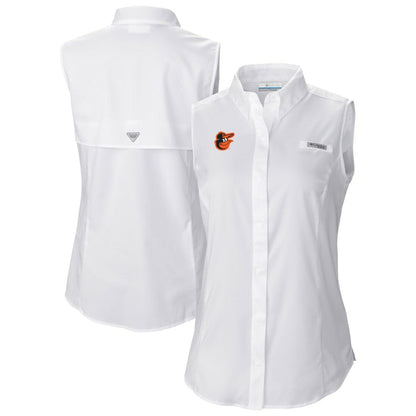 Baltimore Orioles Women's Tamiami Sleeveless Shirt - White | Columbia
