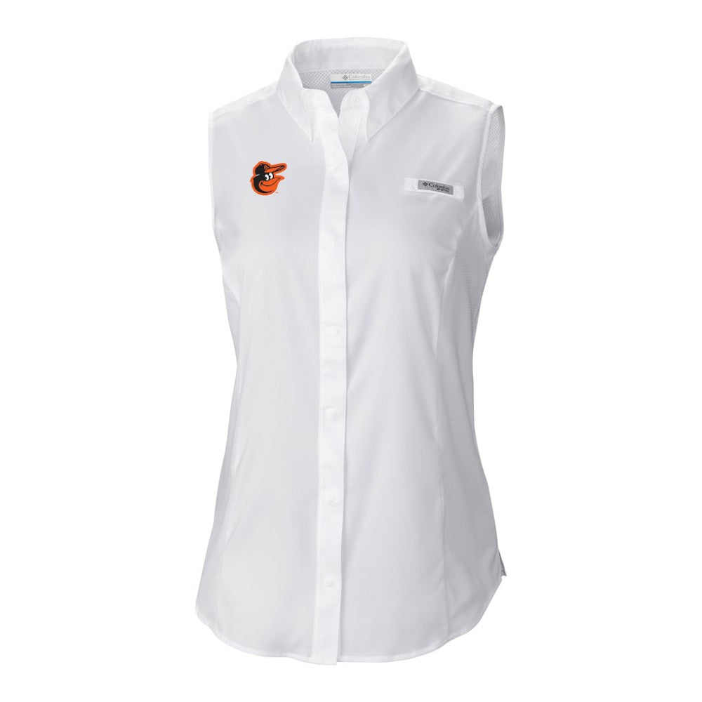 Baltimore Orioles Women's Tamiami Sleeveless Shirt - White | Columbia