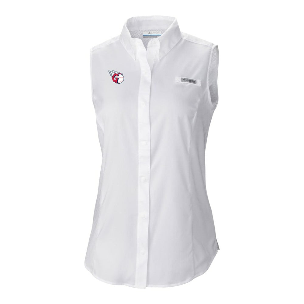 Cleveland Guardians Women's Tamiami Sleeveless Shirt - White | Columbia