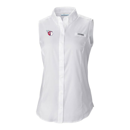 Cleveland Guardians Women's Tamiami Sleeveless Shirt - White | Columbia