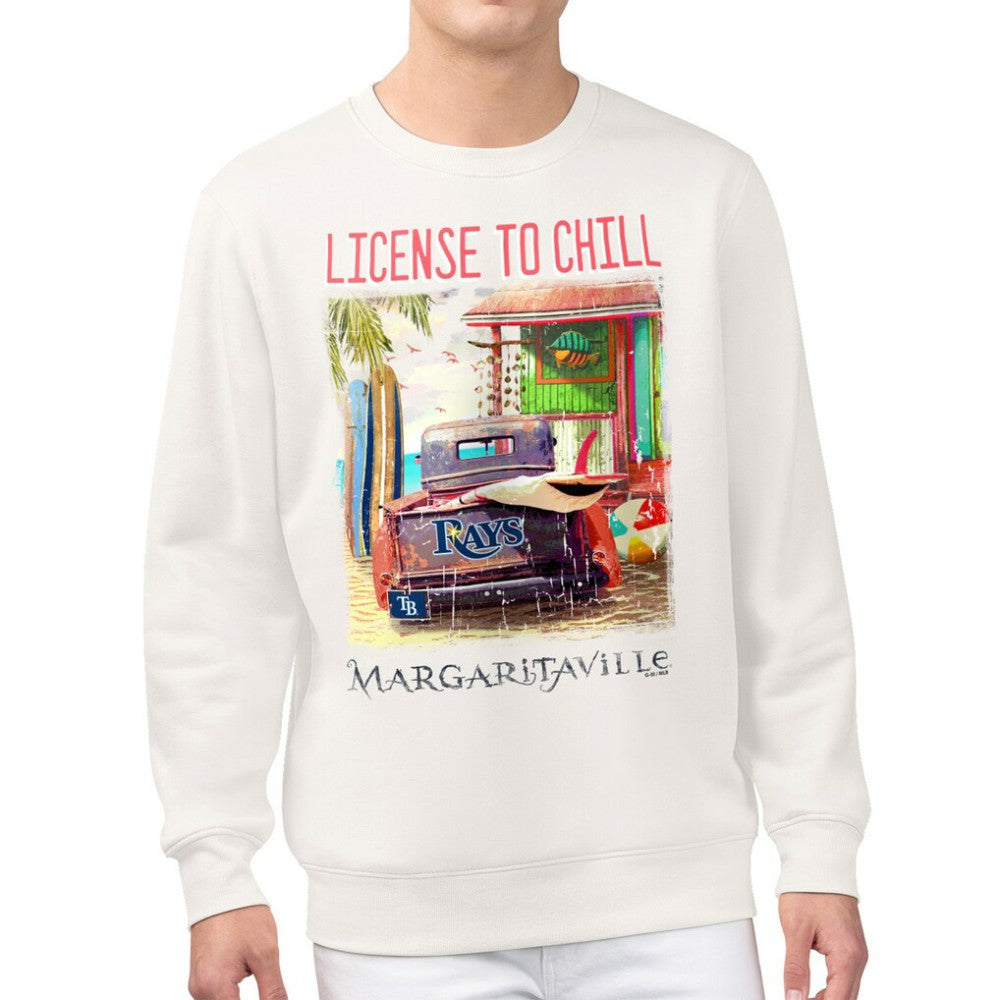 Tampa Bay Rays Margaritaville License to Chill Fleece Sweatshirt - Cream