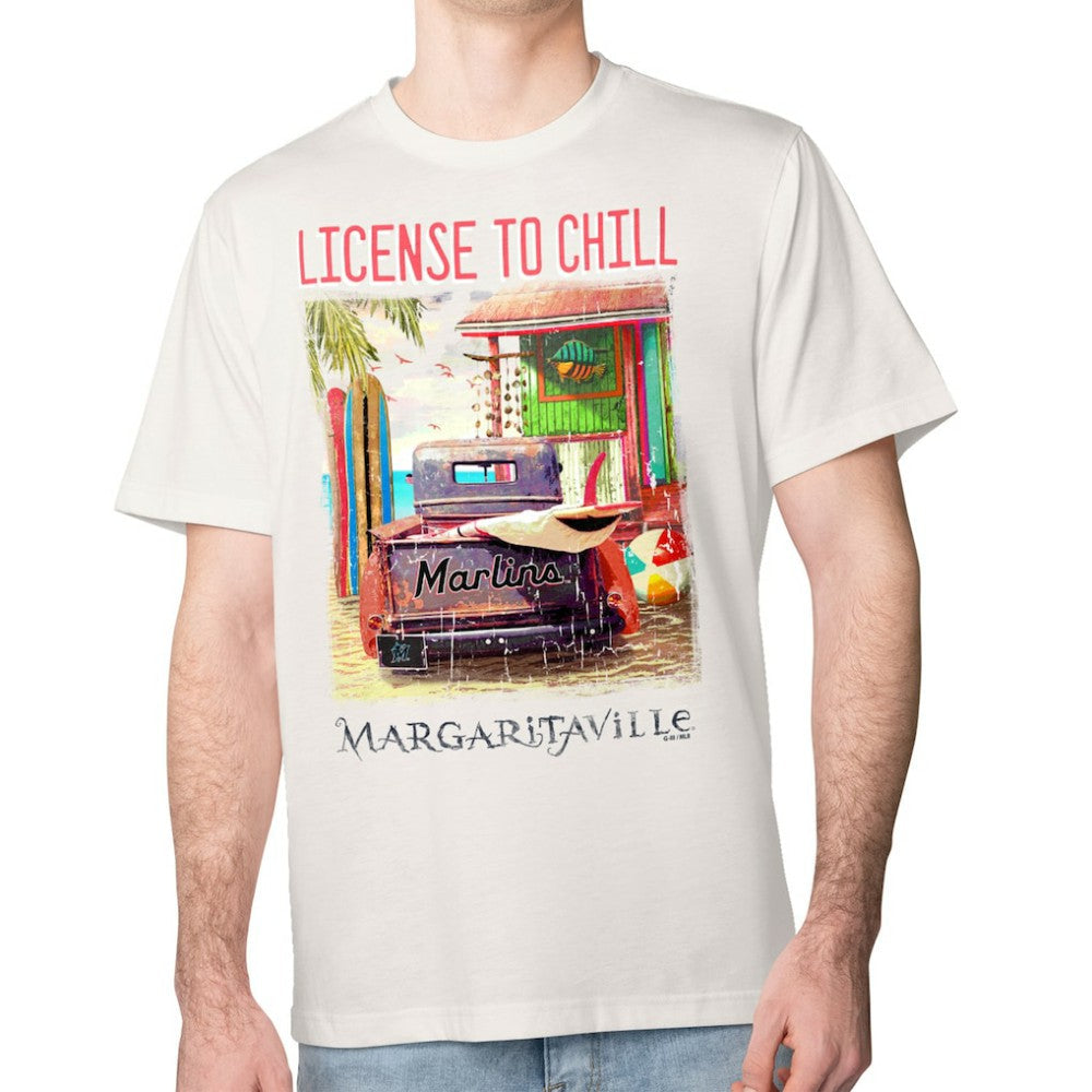 Miami Marlins Margaritaville License to Chill T-Shirt - Cream