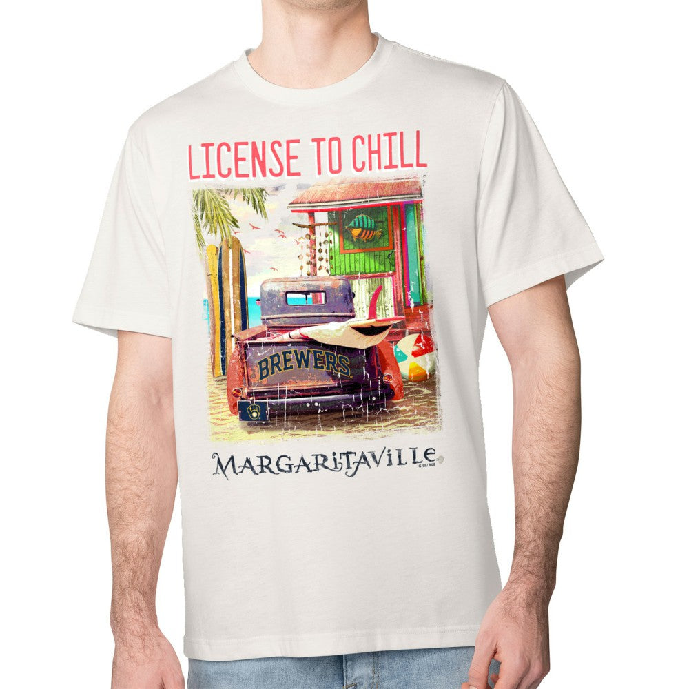 Milwaukee Brewers Margaritaville License to Chill T-Shirt - Cream