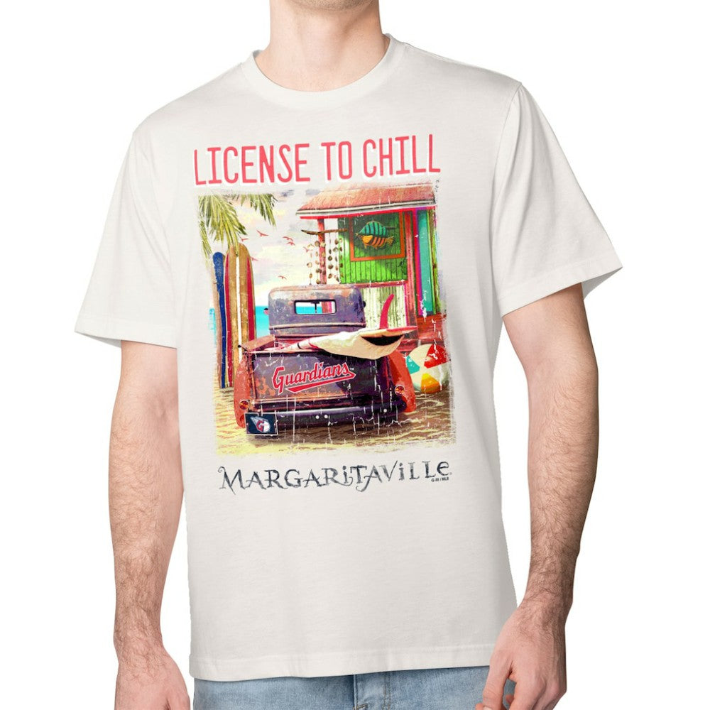 Cleveland Guardians Margaritaville License to Chill T-Shirt - Cream