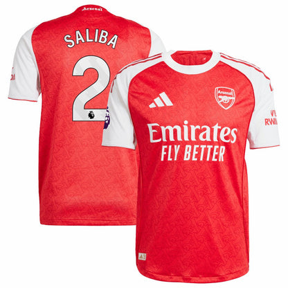 William Saliba Arsenal 2025/26 Home Player Jersey - Red | Adidas for sale
