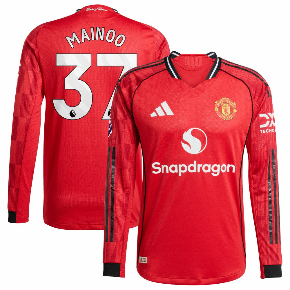 Kobbie Mainoo Manchester United Home 2025/26 Player Long Sleeve Jersey - Red | Adidas shop