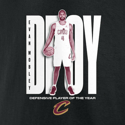 Evan Mobley Cleveland Cavaliers 2025 NBA Defensive Player of the Year T-Shirt sale - Black shop
