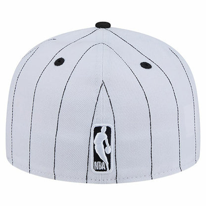 Chicago Bulls Wordmark Pinstripe 59FIFTY Fitted Hat - White | New Era discount
