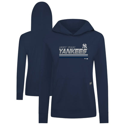 New York Yankees Levelwear Women's Relay Breaker Pullover Hoodie - Navy