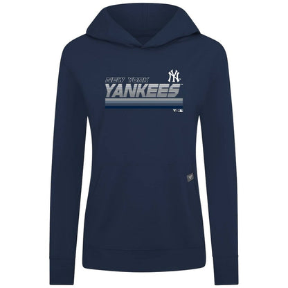 New York Yankees Levelwear Women's Relay Breaker Pullover Hoodie - Navy