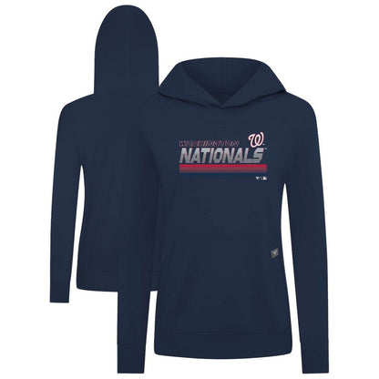 Washington Nationals Levelwear Women's Relay Breaker Pullover Hoodie - Navy