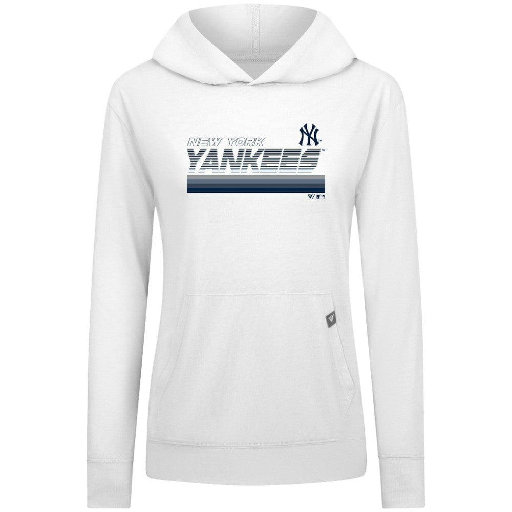 New York Yankees Levelwear Women's Relay Breaker Pullover Hoodie - White