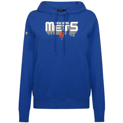 New York Mets Levelwear Women's Adorn Retro 3D Pullover Hoodie - Royal