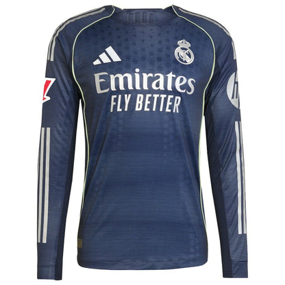 Real Madrid 2025/26 Away Long Sleeve Jersey - Blue | Adidas discount