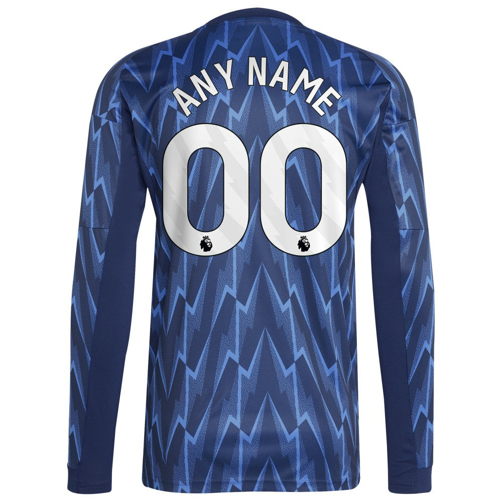 Arsenal 2025/26 Away Replica Long Sleeve Custom Jersey - Blue | Adidas discount