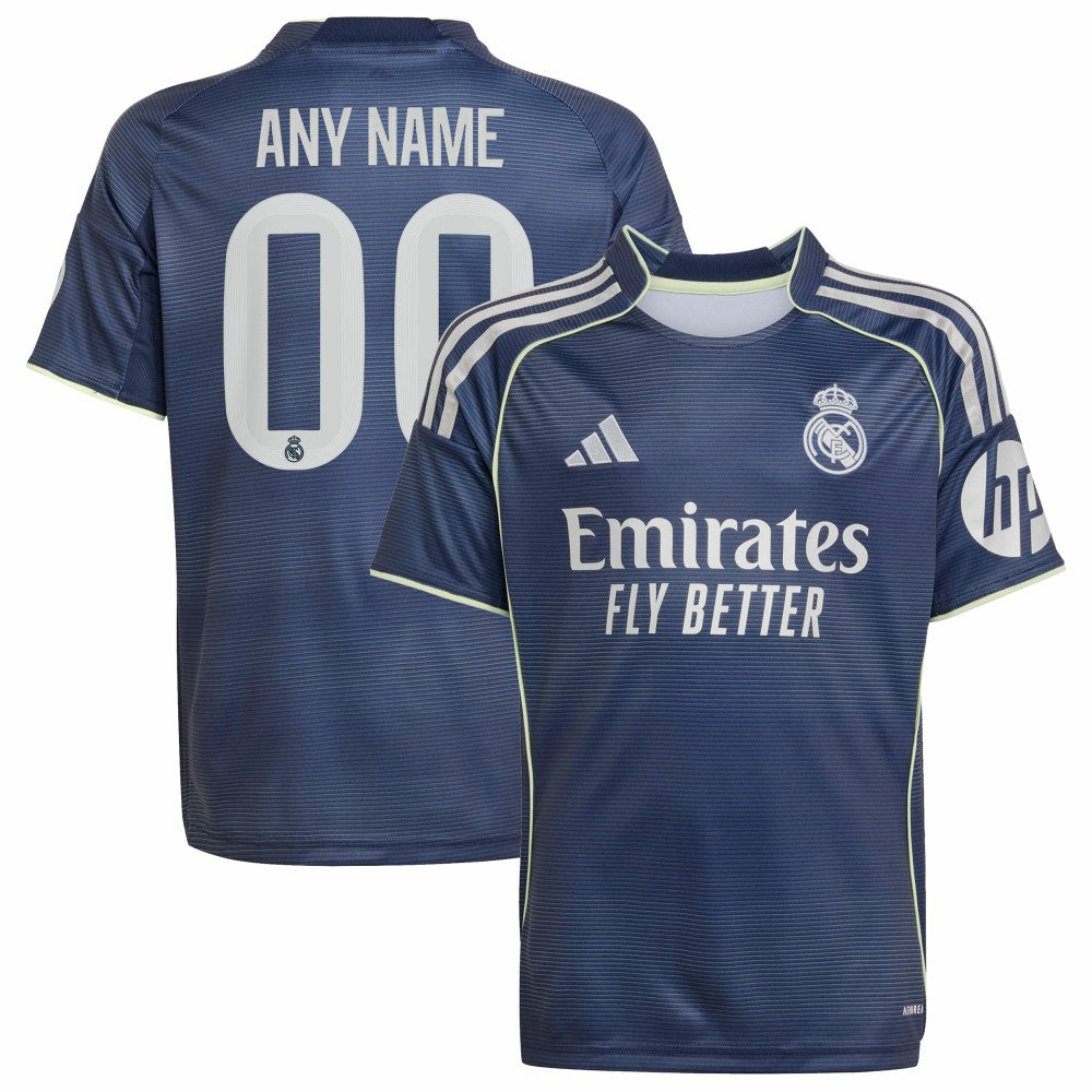 Real Madrid Youth 2025/26 Away Replica Custom Jersey - Blue | Adidas for sale
