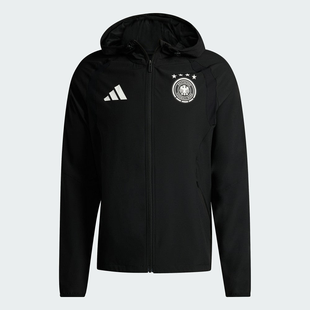 Germany National Team FIFA x World Cup 2026 Tiro Travel Raglan Full-Zip Windbreaker Hoodie - Black | Adidas cheap