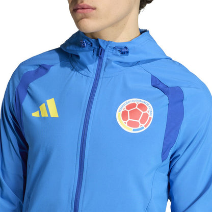 Colombia National Team FIFA x World Cup 2026 Tiro Travel Raglan Full-Zip Windbreaker Hoodie - Blue | Adidas cheap