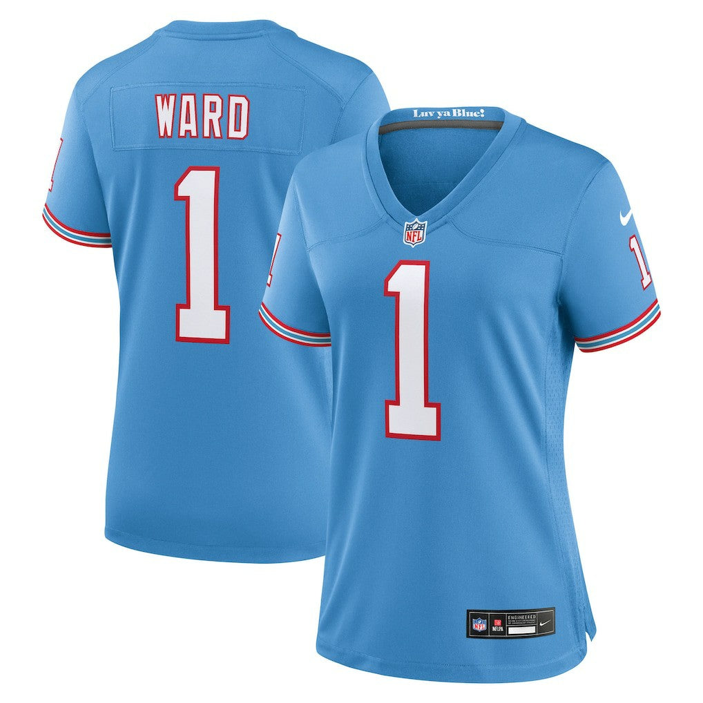 Cam Ward Tennessee Titans Women's 2025 NFL Draft 2nd Alternate Game Jersey - Light Blue | Nike discount