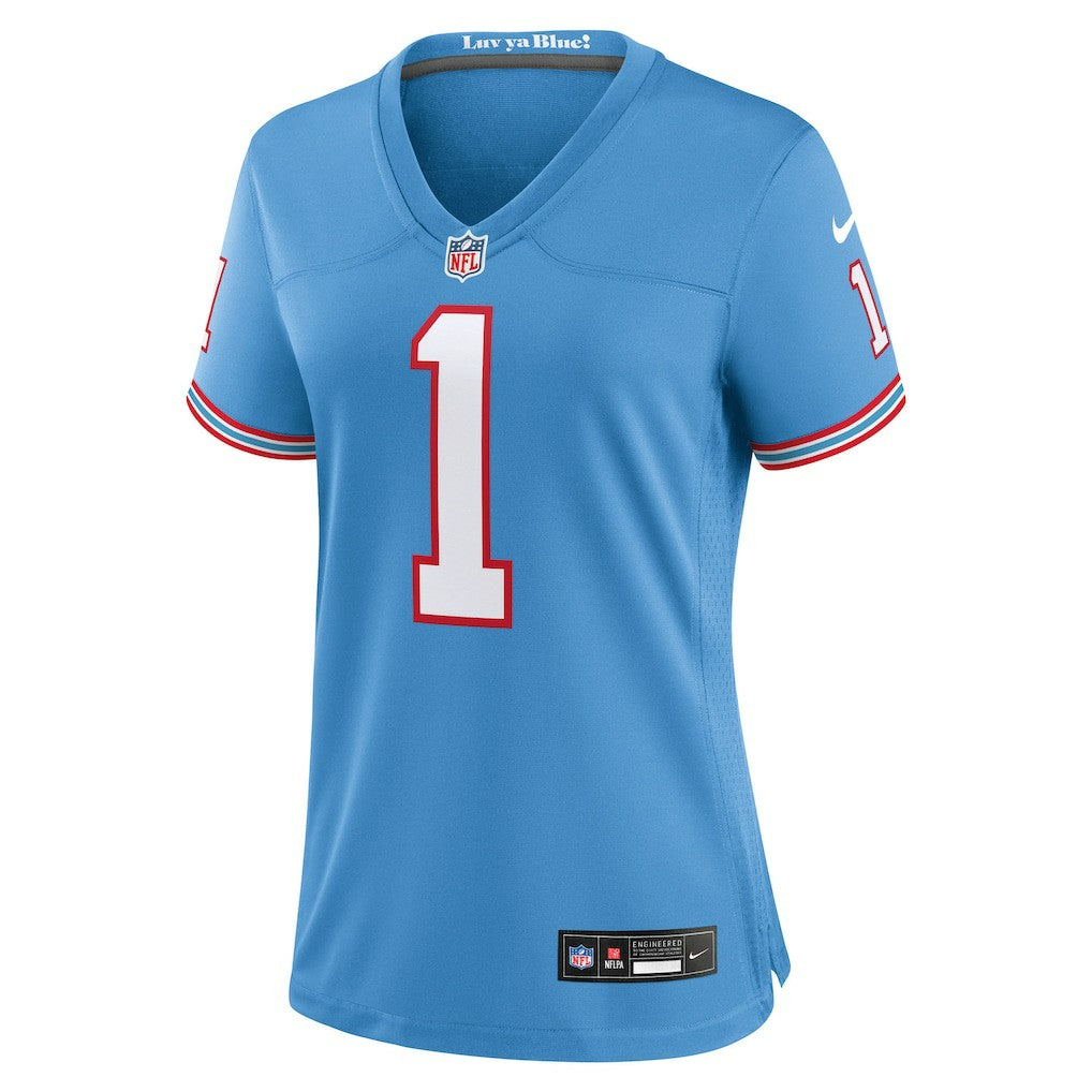 Cam Ward Tennessee Titans Women's 2025 NFL Draft 2nd Alternate Game Jersey - Light Blue | Nike discount