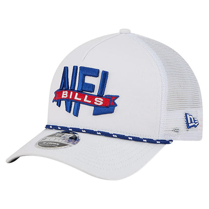 Buffalo Bills New Era NFL 9FORTY A-Frame M-Crown Adjustable Trucker Hat - White cheap