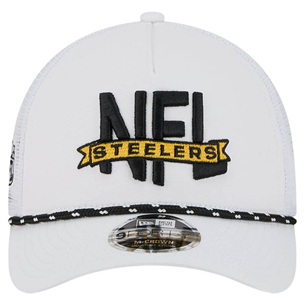 Pittsburgh Steelers New Era NFL 9FORTY A-Frame M-Crown Adjustable Trucker Hat - White online