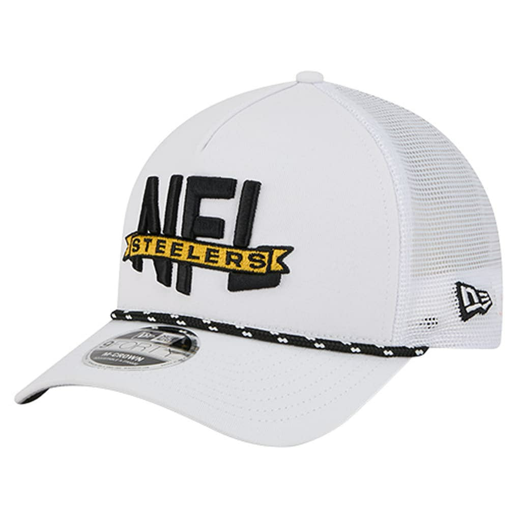 Pittsburgh Steelers New Era NFL 9FORTY A-Frame M-Crown Adjustable Trucker Hat - White online