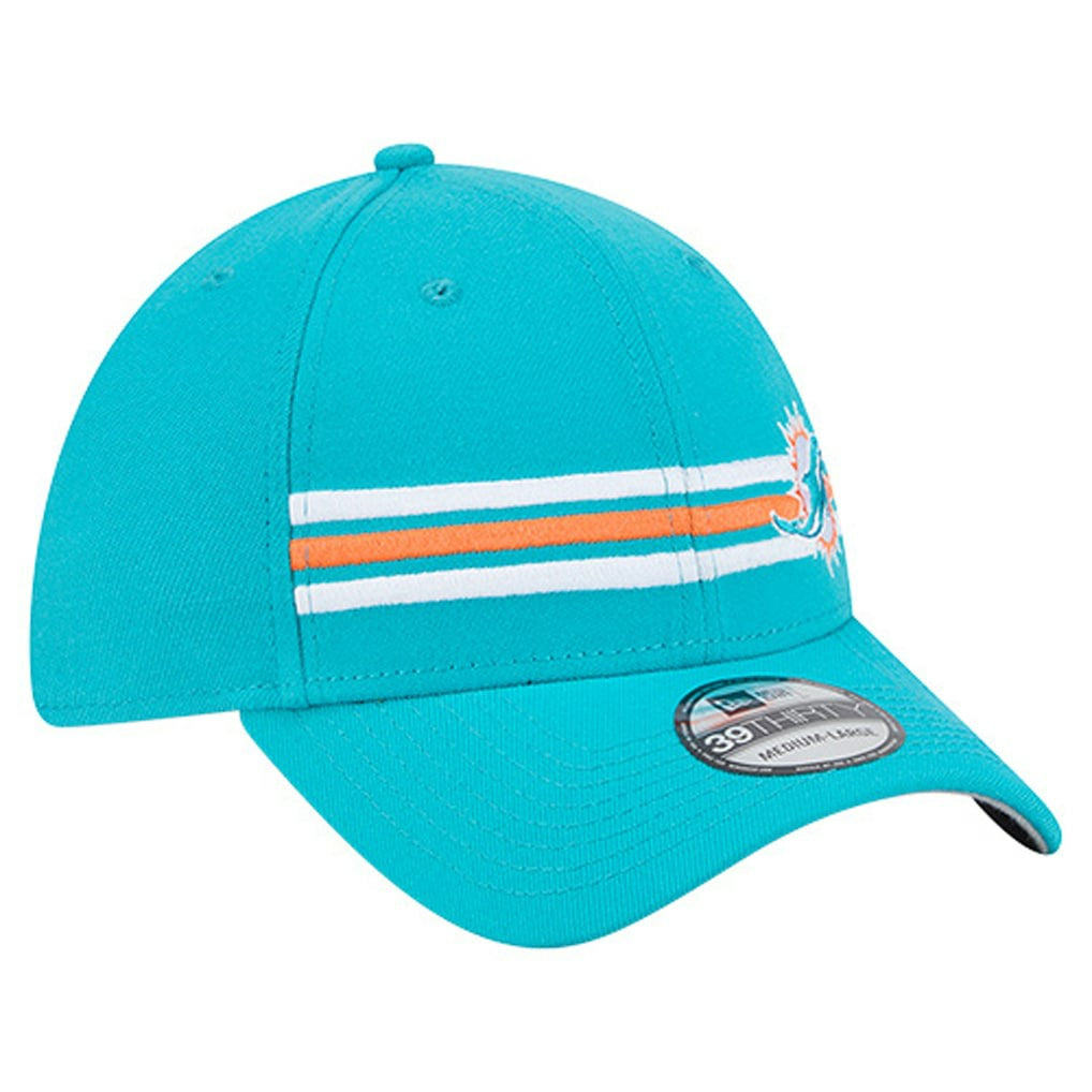 Miami Dolphins New Era Stripes 39THIRTY Flex Hat - Aqua for sale