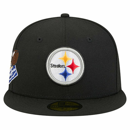 Pittsburgh Steelers New Era Group Chat 59FIFTY Fitted Hat - Black for sale