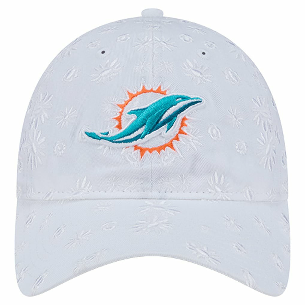 Miami Dolphins New Era Women's Floral 9TWENTY Adjustable Hat - White discount