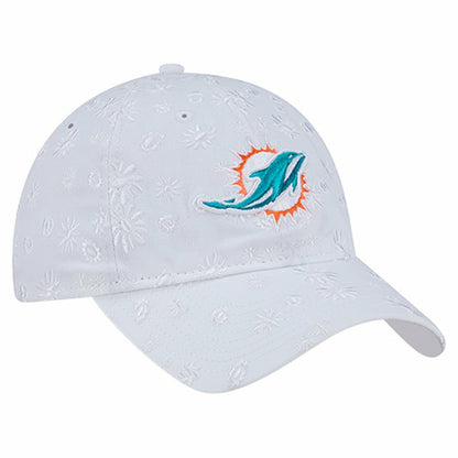 Miami Dolphins New Era Women's Floral 9TWENTY Adjustable Hat - White discount
