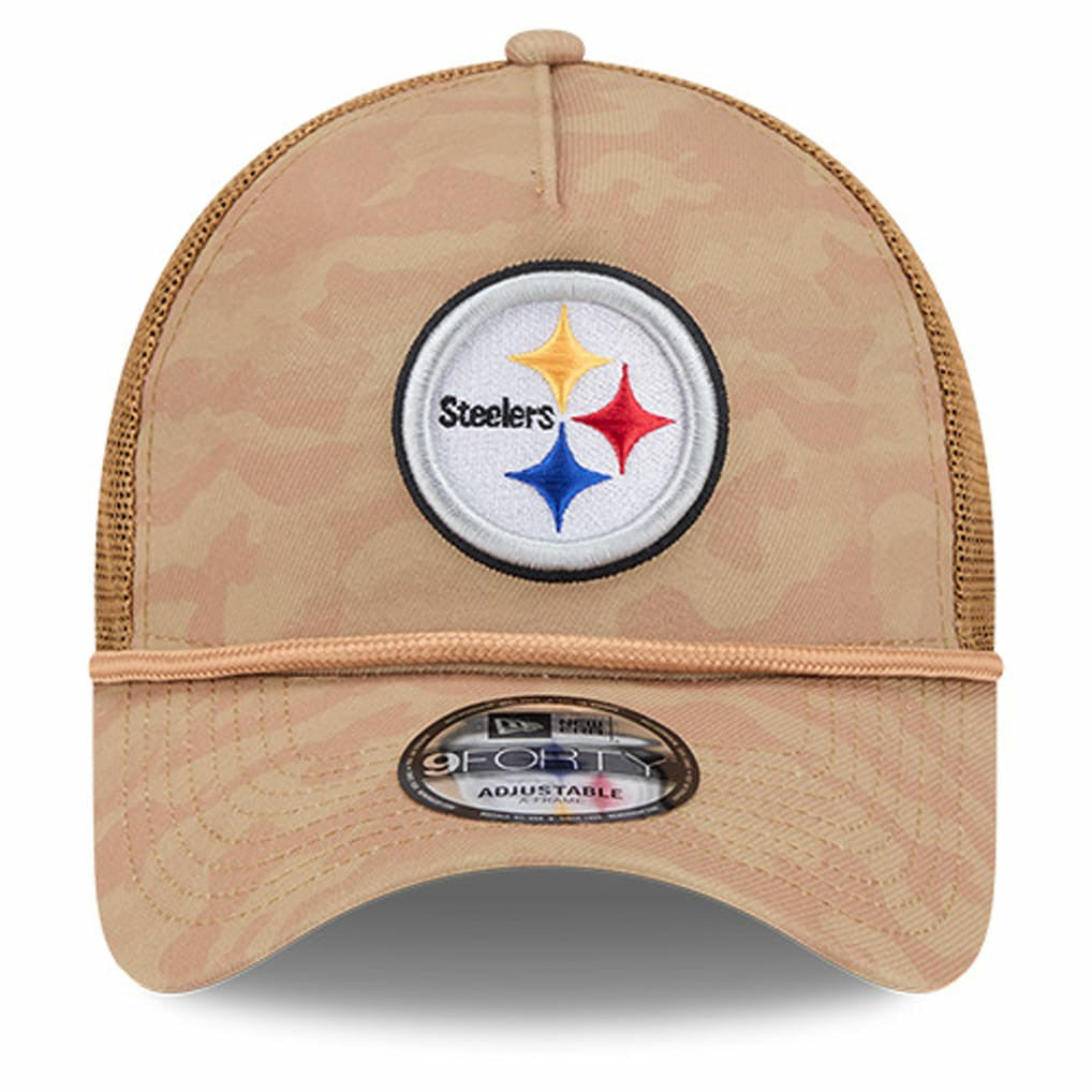 Pittsburgh Steelers New Era Wheat Camo 9FORTY Adjustable Hat - Tan on sale