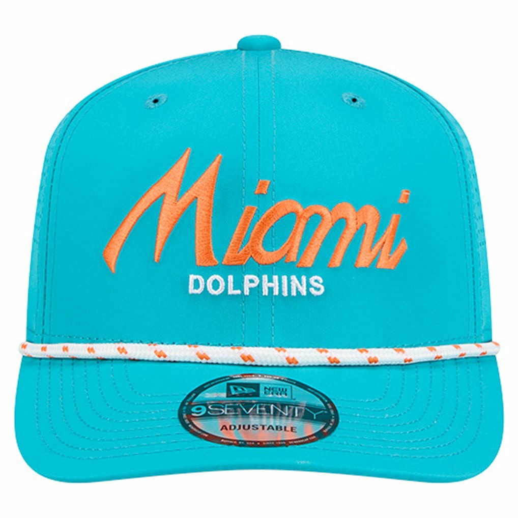Miami Dolphins New Era Script 9SEVENTY Adjustable Hat - Aqua outlet