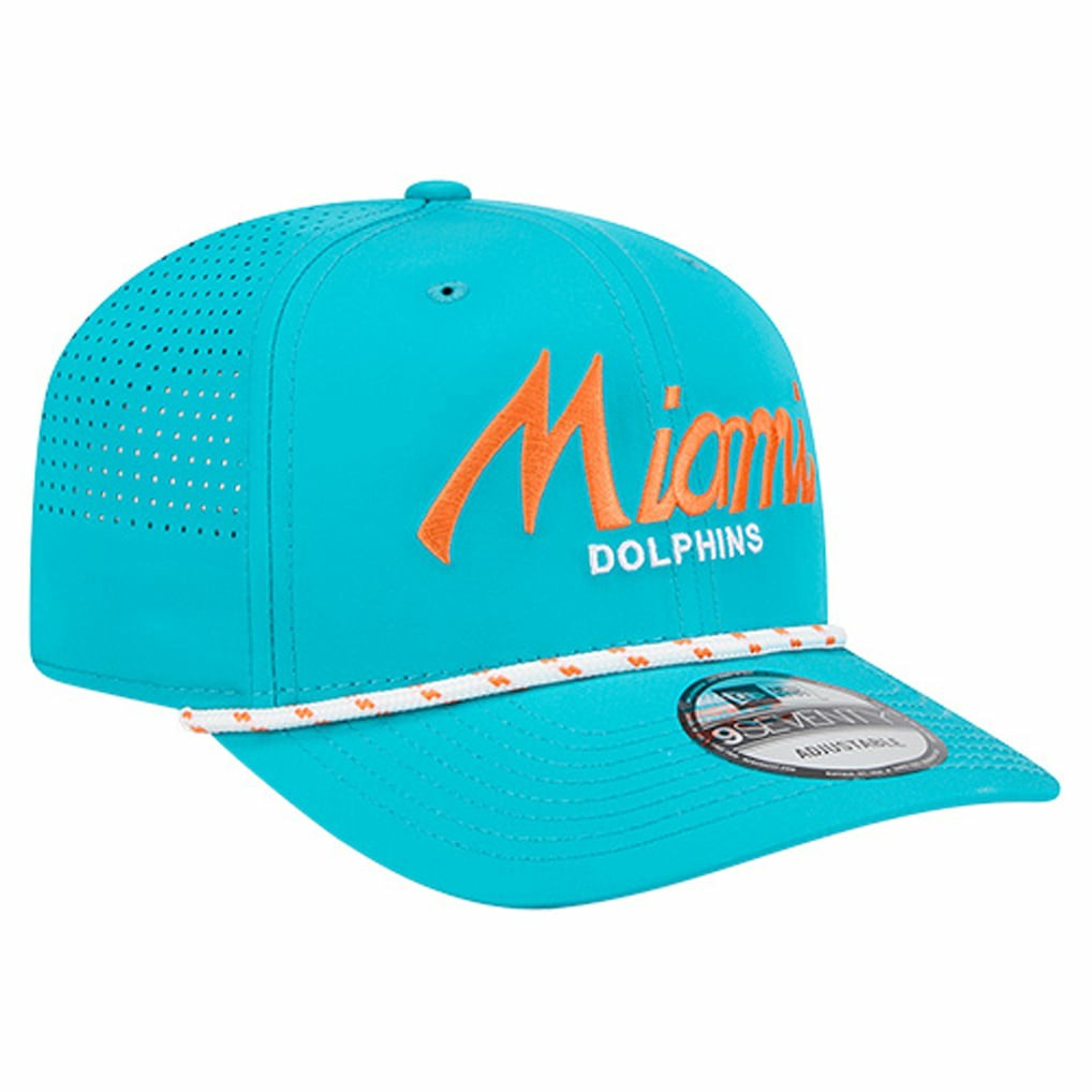 Miami Dolphins New Era Script 9SEVENTY Adjustable Hat - Aqua outlet