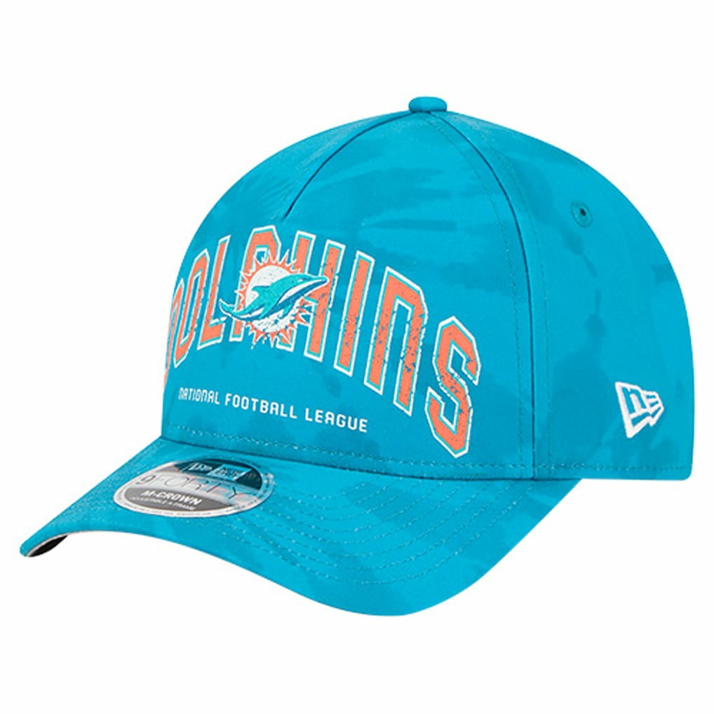 Miami Dolphins New Era Tie Dye Fade 9Forty M-Crown A-Frame Adjustable Hat - Aqua outlet