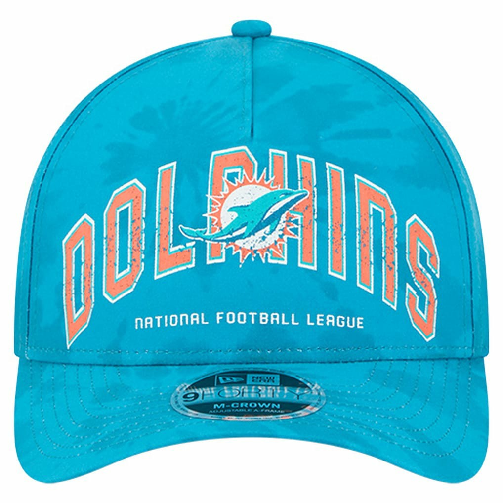 Miami Dolphins New Era Tie Dye Fade 9Forty M-Crown A-Frame Adjustable Hat - Aqua outlet