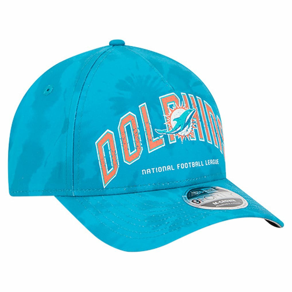 Miami Dolphins New Era Tie Dye Fade 9Forty M-Crown A-Frame Adjustable Hat - Aqua outlet