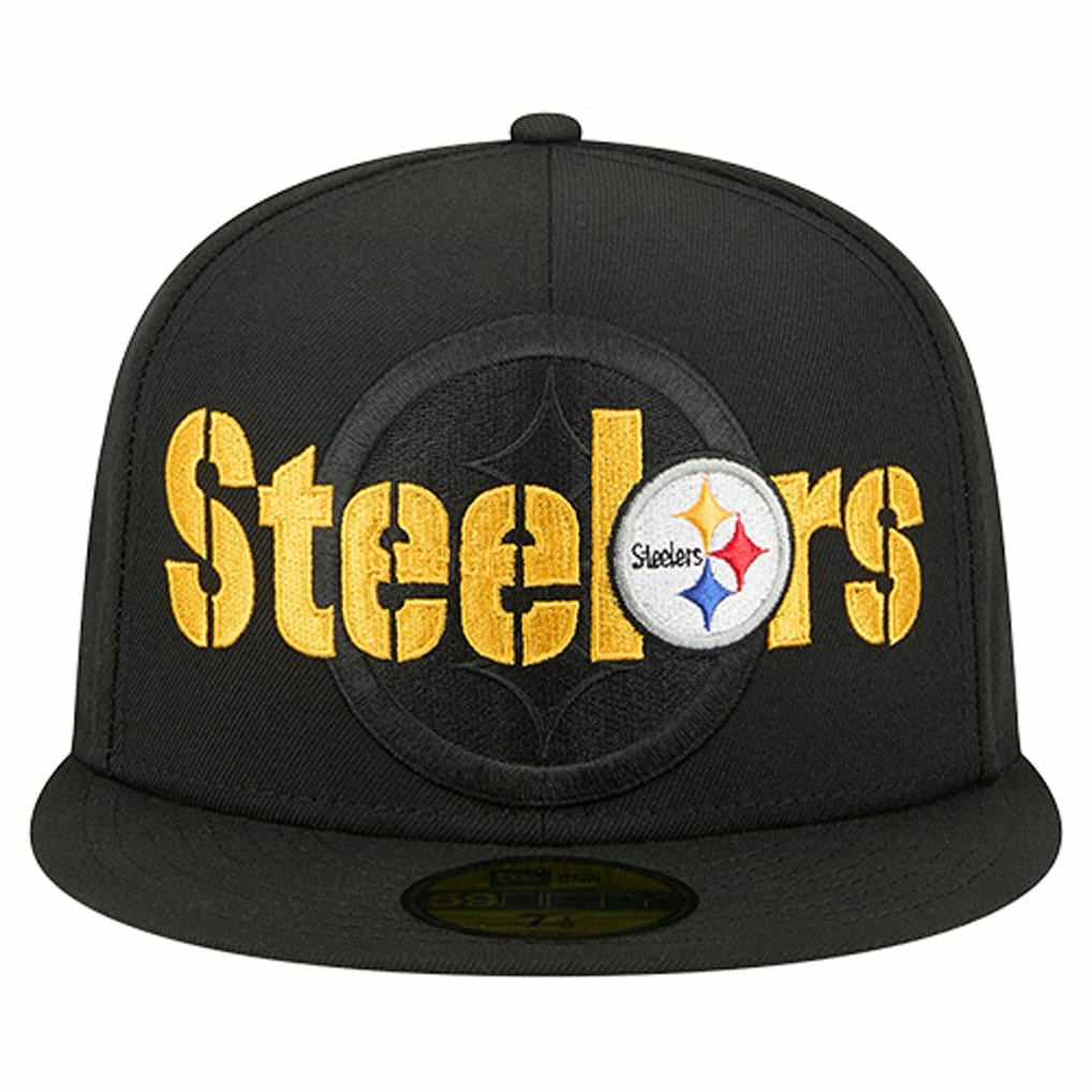 Pittsburgh Steelers New Era Overlap Wordmark 59FIFTY Fitted Hat - Black online