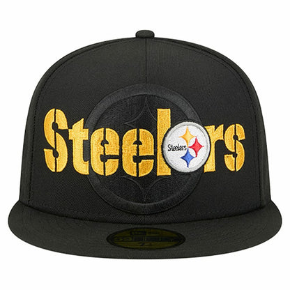 Pittsburgh Steelers New Era Overlap Wordmark 59FIFTY Fitted Hat - Black online