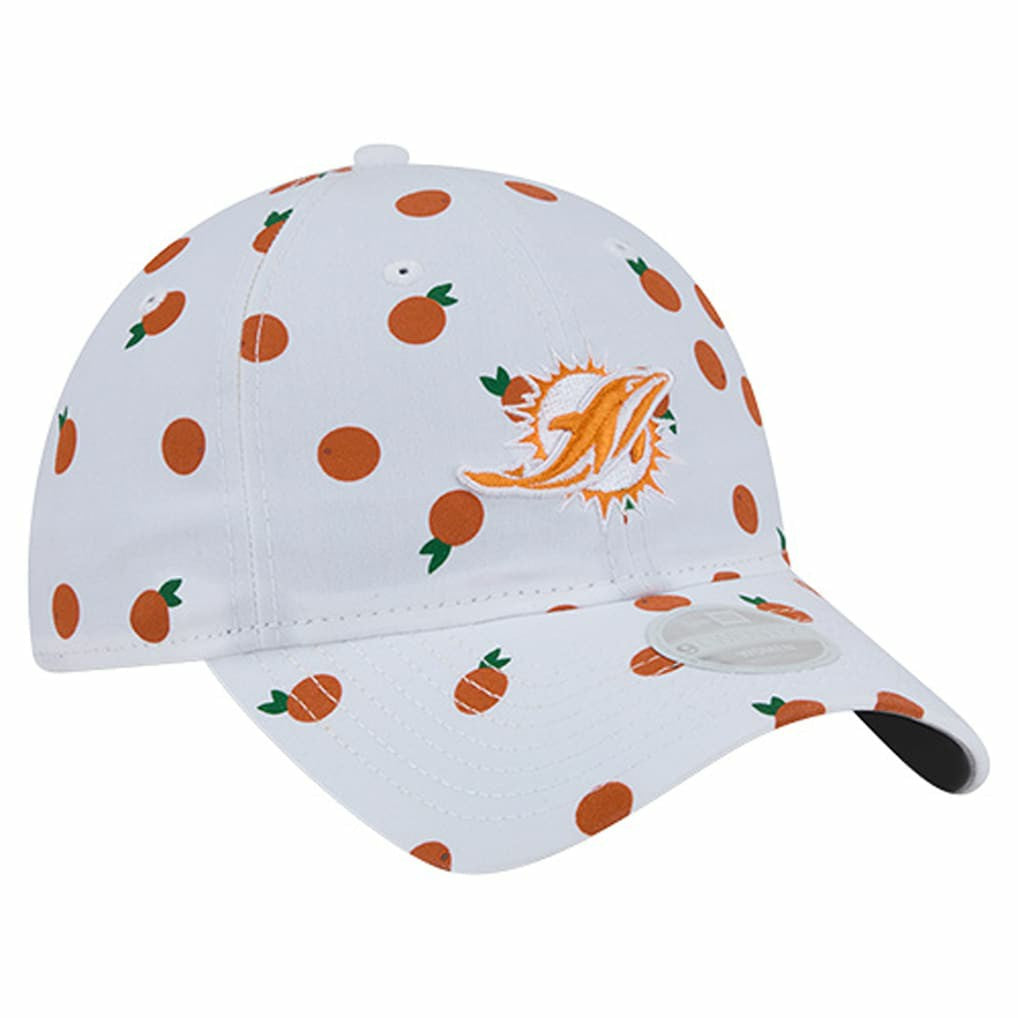 Miami Dolphins New Era Women's Fruit Pattern 9TWENTY Adjustable Hat - White online
