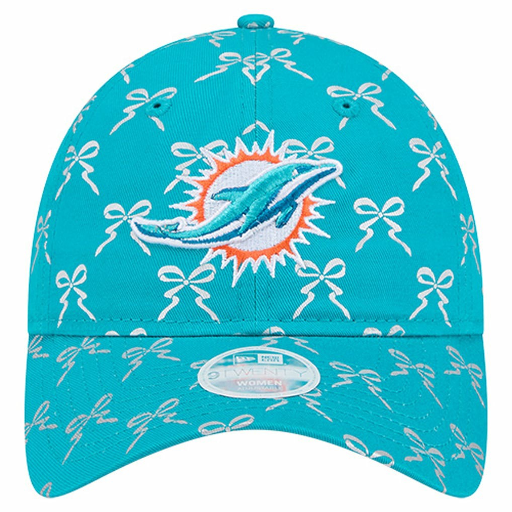 Miami Dolphins New Era Women's Ribbon 9TWENTY Adjustable Hat - Aqua on sale