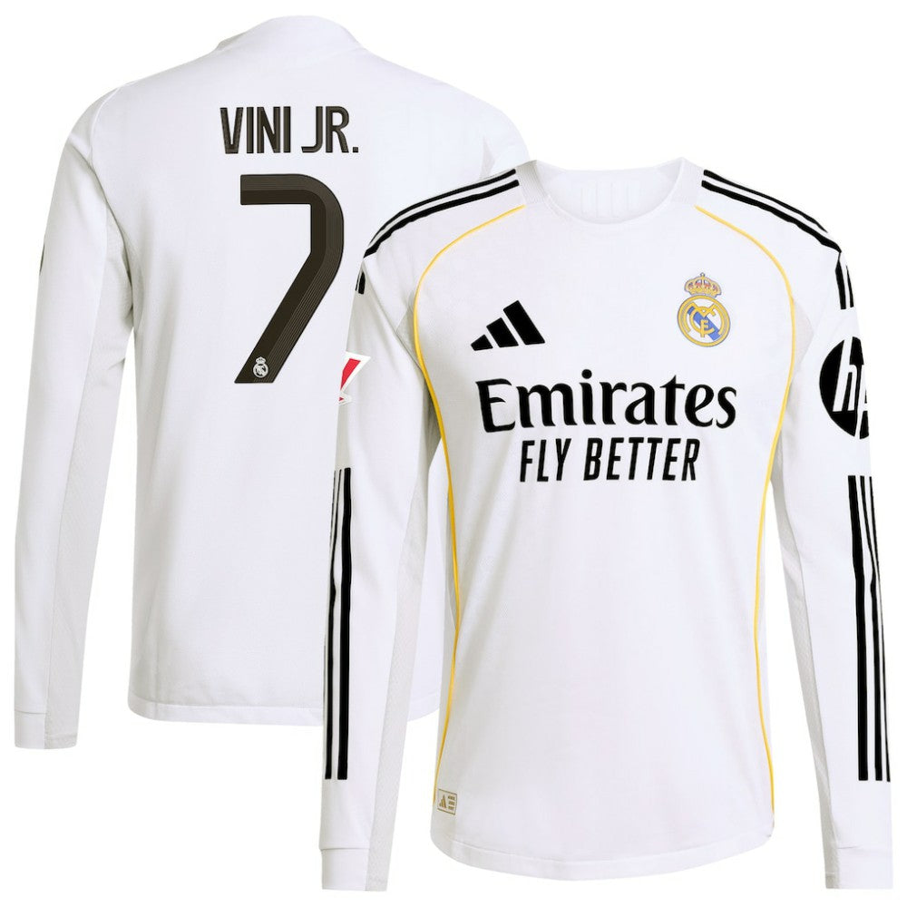 Vini Jr. Real Madrid 2025/26 Home Long Sleeve Jersey - White | Adidas outlet