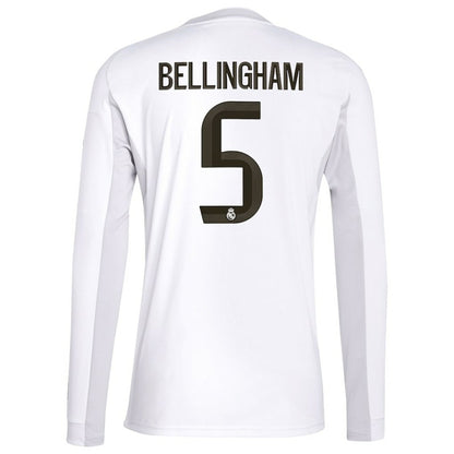 Jude Bellingham Real Madrid 2025/26 Home Replica Long Sleeve Jersey - White | Adidas cheap