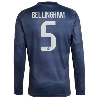 Jude Bellingham Real Madrid 2025/26 Away Long Sleeve Replica Jersey - Blue shop